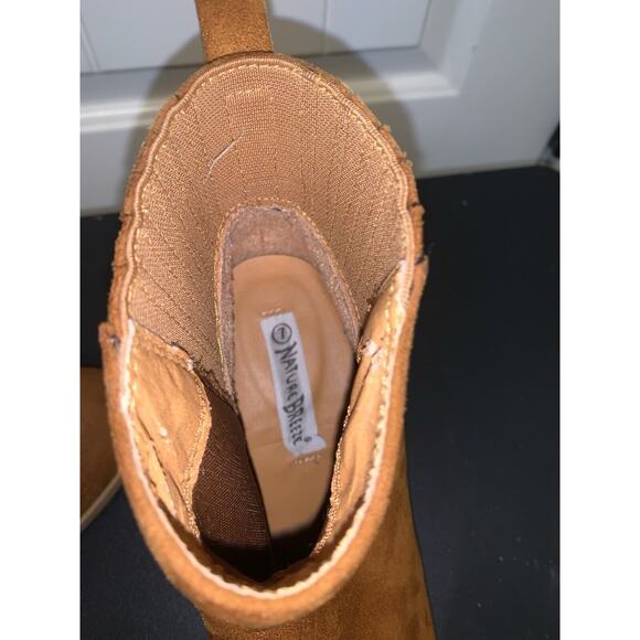 Womens Tan Suede Block Heeled Booties | Size 7 | Mothers Day Gift - Picture 7 of 7